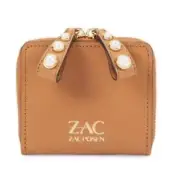 NWT Zac Posen Eartha Pearl Lady Zipped Small Leather Wallet - Brown