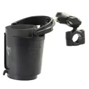 RAM Self-leveling Drink Cup Short Mount with Torque Base for 3/4" - 1" Rails