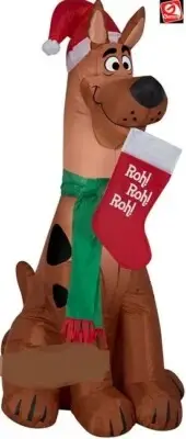 CHRISTMAS SANTA SCOOBY DOO STOCKING 3.5 FT Airblown Inflatable GEMMY