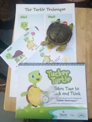 Tucker Turtle Takes Time To Tuck And Think Spiral Book & Puppet Eng/Spanish New