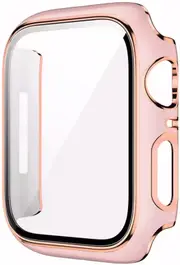 For Apple Watch 8 /7 /SE /6 /5 /4 /3 /2 /1 Ultra Hard Gel Case With Built-In Screen Protector 41MM - RosePink/RoseGold