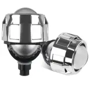 LHD Mini Headlight 2.5" Bi LED Projector Lens+Silver Shrouds Retrofit Universal