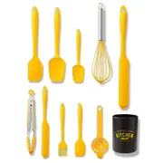 1SET Silicone Cooking Utensils Set Kitchen Tools Non-Stick Spatula Wooden Handle With Storage Box Kitchenware Set