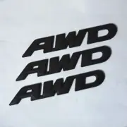 3x Big AWD Matte Black Metal Decal Sticker Badge Emblem 3D Engine Trunk GT Turbo (for: MG)