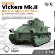 SSMODEL SS144578 1/144 Military Model Kit British Vickers Mk.II Medium Tank