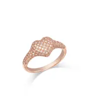 Bloomingdale's Diamond Pave Heart Pinky Ring in 14K Rose Gold, 0.33 ct. t. w.
