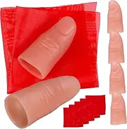 ERINGOGO 6 Sets Fingertip (6pcs) Kit Fingers Thumb Light False Nails with Glue Prop Charm Fake Hands Brushes Gamer Thumb Tip Finger Sleeve Manicure Hand Fake Finger Puppets Cloth
