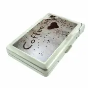 Coffee Lover Em2 Cigarette Case with Built in Lighter Metal Wallet