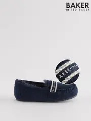 Baker by Ted Baker Boys Navy Moccasin Slippers (B80169) | $69 - $78