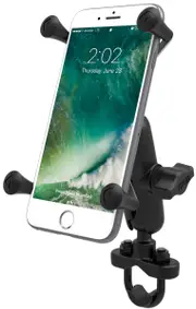 RAM-B-149Z-UN10U - RAM Handlebar Rail Mount with Zinc Coated U-Bolt Base Universal X-Grip Large Phone/Phablet Cradle