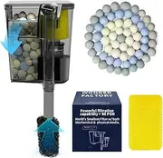 Wonderfactory Small Aquarium Filter 1 to 5 Gallon Fish Tank, 80 GPH HOB Hang on Back Included Sponge Ceramic Media Biological Material Filtration Water Pump Flow Adjustable