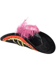 Seven Seas Pirate Costume Hat with Feather