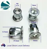Qty 50 M6 Zinc Plated Steel Blind Jack Nut Threaded Insert Nuts Nutsert Jacknut
