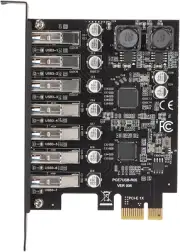 PCIE to USB 3.2 GEN1 7 Port Expansion Card, PCI Express USB Add in Card, Inte...
