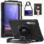 For Samsung Galaxy Tab A9+ S9 FE+ S9 Ultra Rotating Case with Screen Protector