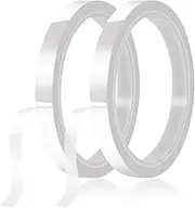 HTVRONT Heat Tape - 10mm X 33m Heat Resistant Tape 2 Rolls Heat Transfer Tape, No Residue Heat Sublimation Tape, Heat Tape for Sublimation, Heat Press, HTV Clear Heat Tape, Clear/White