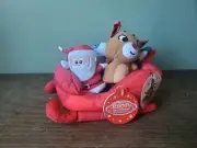 NWT Kids Preferred Plush Rudolph The Red Nosed Reindeer Finger Puppets w/ Sleigh