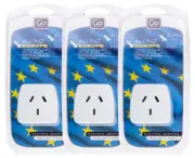 Pack of 3 X Go Travel AU/NZ - Europe Power Adapters