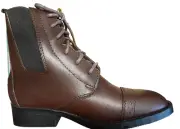 New Smoky Mountain Youth Child Lace Up Paddock Boots BROWN Elastic Horse size 12