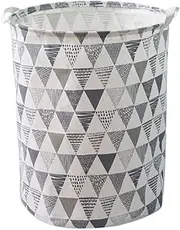 Collapsible Cotton Linen Dirty Clothes Hamper Freestanding Laundry Basket with Handles Storage Basket for College Dorm Family