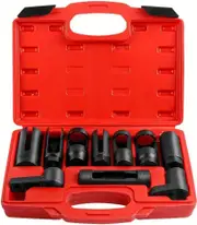 10pcs Oxygen Sensor Socket Set � Universal O2 Sensor Wrench Removal Tool Kit � 3/8" & 1/2" Drive � 7/8", 22mm, 27mm, 28mm, 29mm Hex Head � Compatible with O2 Sensor