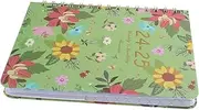 ERINGOGO Academic Planner Undated Weekly Monthly Organizer with Floral Cover Portable Checklist Notepad for School Work Home Easy Access Index Tabs