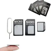 4 Pcs 4 in 1 SIM Card Adapter Holder with Ejector Tool for Nano Micro Standard SIM Card Slot