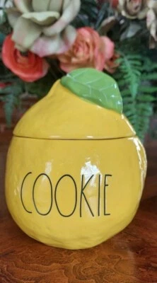 Rae Dunn "COOKIE" Lemon Shaped Jar/ Canister NWT