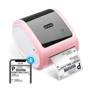 Bluetooth Thermal Shipping Label Printer 4X6 - Wireless Pink Thermal Label Print
