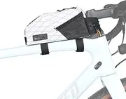 Rhinowalk Bike Top Tube Bag Bike Frame Bag 1.2L Waterproof Bicycle Bag Professional Cycling Accessories for Mountain Road Bike (Small) -White