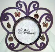 New Butterfly Purple Sparkle 2.5" Photo Frame Ladybug Butterflies Picture Frames