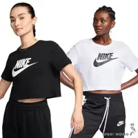 在飛比找蝦皮商城優惠-Nike 短袖上衣 女裝 短版 純棉 基本 黑/白【運動世界
