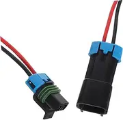 Sosoport 2pcs Car Waterproof Connector Waterproof Plug Connector Automotive Wire Connectors Equipment Waterproof Connector Automotive Electrical Waterproof Connectors Plug Plastic Black