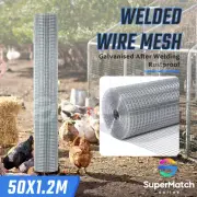 50 Metre Roll Welded Wire Mesh Pet Animal Fence Garden Farm Chicken Coop Fencing