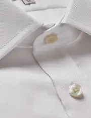 Hawes & Curtis Non-Iron White Pique Extra Slim Shirt | Double Cuff Size: 14.5" collar, 33" sleeve