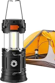 Solar Camping Lantern, 1200 MAh Waterproof Solar-Powered Lights, Long-Lasting, High Brightness Outdoor Lighting, Survival Gear for Hiking Fishing Power Outage Tent