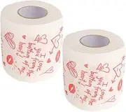 Healeved 2pcs Decorative Bathroom Tissue Roll with Romantic Prints Soft Tissue Paper for Valentine Day Weddings and Special Occasions Unique Paper Household Supplies for Festive Decor