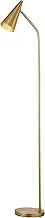 Lexi Lighting Isolde Floor Lamp, Warm Brass Finish Metal Base, Adjustable Conical Shade, H155cm, GU10 Bulb Type, Simple Elegant Standing Reading Light for Bedroom, Living Room, Studying, Hallway