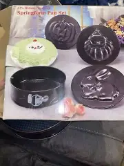 Springform Pan Set 5 Pc Holiday Non-Stick Round Cake Forms Baking - BB64