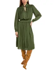 T Tahari Split Neck Dress
