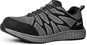 [KAM-LITE] Composite Toe Safety Shoes for Men Women, Lightweight Breathable Work Sneakers, Slip Resistant, Anti-Static, Puncture Proof, Shock Absorbing for Industrial Warehouse