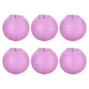 6pcs 6 Inch Folding Hanging Paper Lanterns for Wedding Home Party Pink