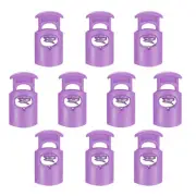 10pcs Plastic Cord Lock, Single Hole Spring Toggle Stopper Cord Fastener, Purple