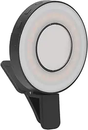 Magnetic Phone Selfie Light, 2500‑9000k 3 Light Modes Cell Phone Selfie Light with Built in Mirror, 300mAh Rechargeable LED Fill Light with Clip, for Vlog Live Streaming