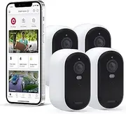 Arlo Essential 2K Outdoor Security Camera (2nd Generation) – 4 Pack – Outdoor & Indoor Wireless Camera, Integrated Spotlight, Color Night Vision, DIY Setup, White – VMC3450