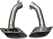 1 Pair 304 Stainless Steel Car Exhaust Compatible For BMW X6 E71 Exhaust Pipe 30D 35D 40D 2008-2013 With Cover Muffler Tip(EXHAUST)