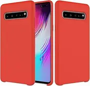 LYX Solid Color Liquid Silicone Dropproof Protective Case for Galaxy S10 5G (Black)+Classic (Color : Red)