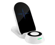 3 in 1 Wireless Charging Station Foldable Charger dock White