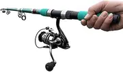 LLEIIshen Sea Fishing Rod Combo Portable River Bass Carp Fishing Reel Spinning Winter Fishing 1pc Fishing Reel + 1pc Fishing Rod/1846
