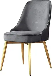 Accent Chair Velvet Dining Chair, Thicken Upholstered Armless Kitchen Chair, Side Chair with Gold Metal Legs, Ergonomic Arc Design Makeup Chair Reading Seating